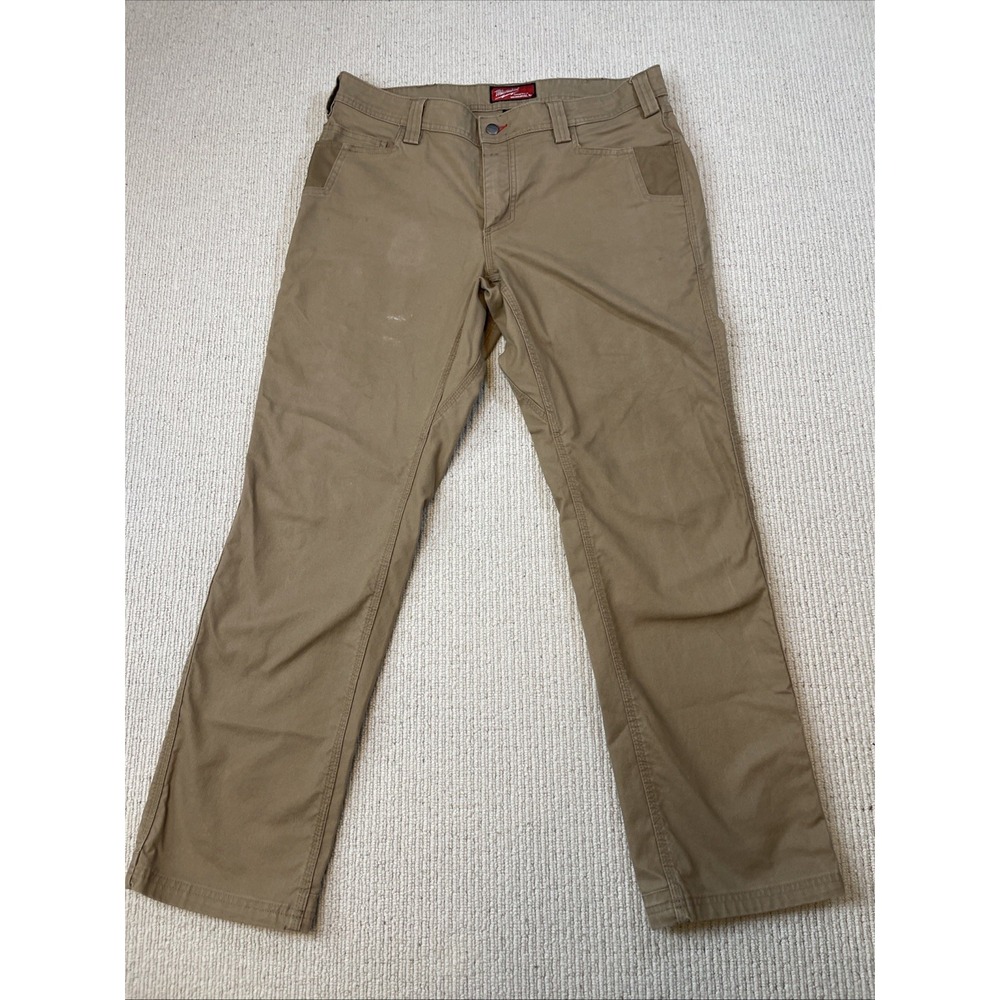 Milwaukee Men's 34x32 Cargo Work Pants Straight Fit Brown